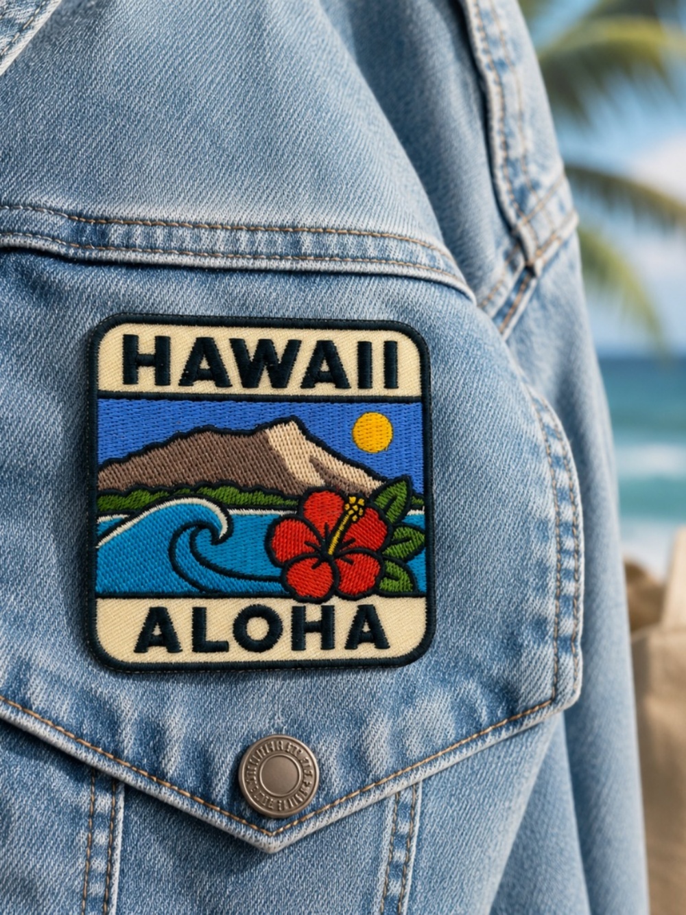 Hawaii Patch Aloha Embroidered Iron-On Travel Souvenir 3 Inch